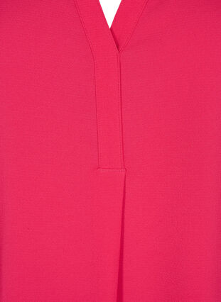 Short-sleeved blouse with v-neckline, Bright Rose, Packshot image number 2