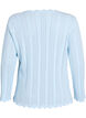 Cardigan with eyelet embroidery and wavy edges, Light Blue, Packshot image number 1
