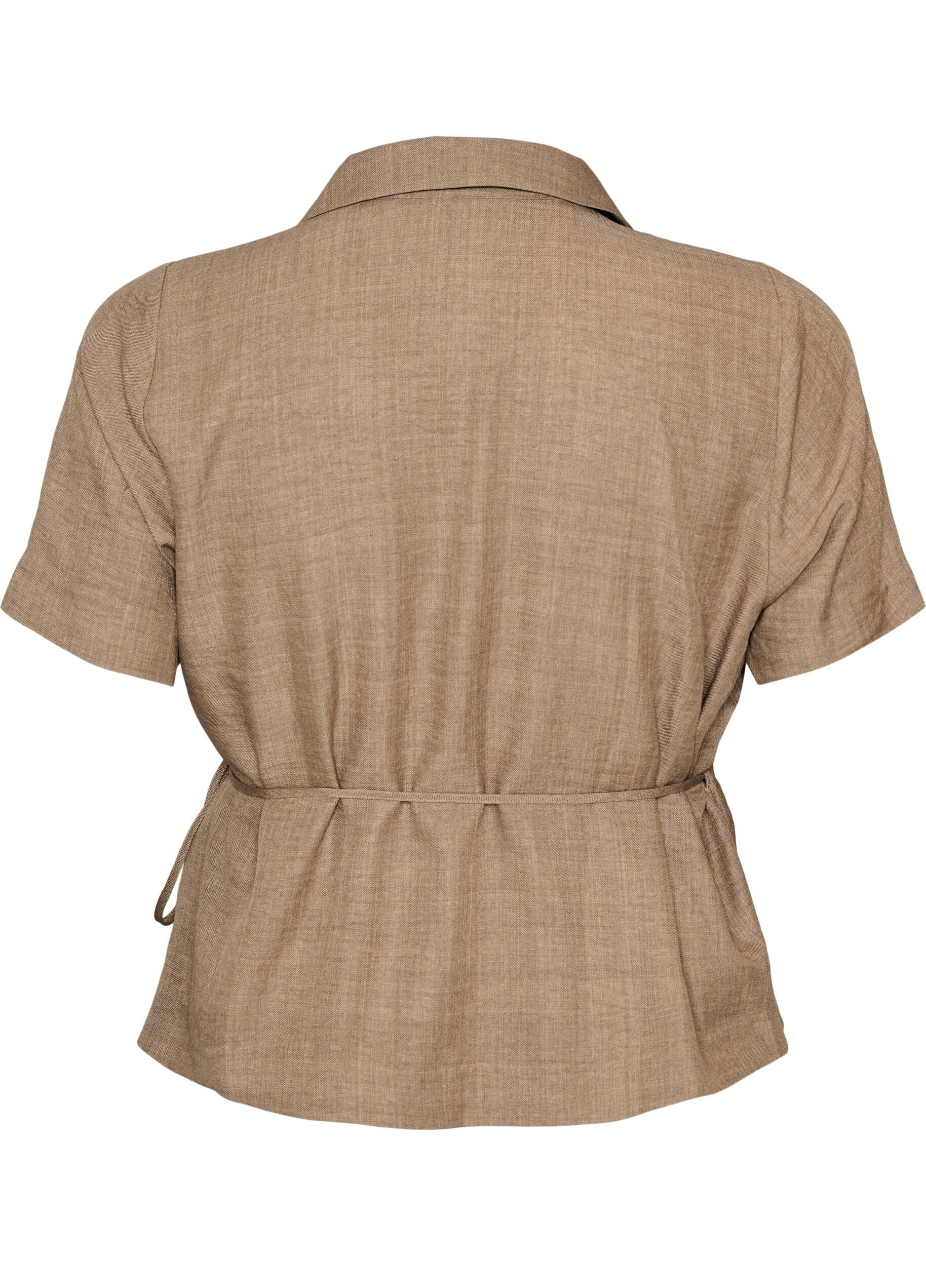 ZizzifashionWrap shirt with tie fastening, Brown, Packshot image number 1