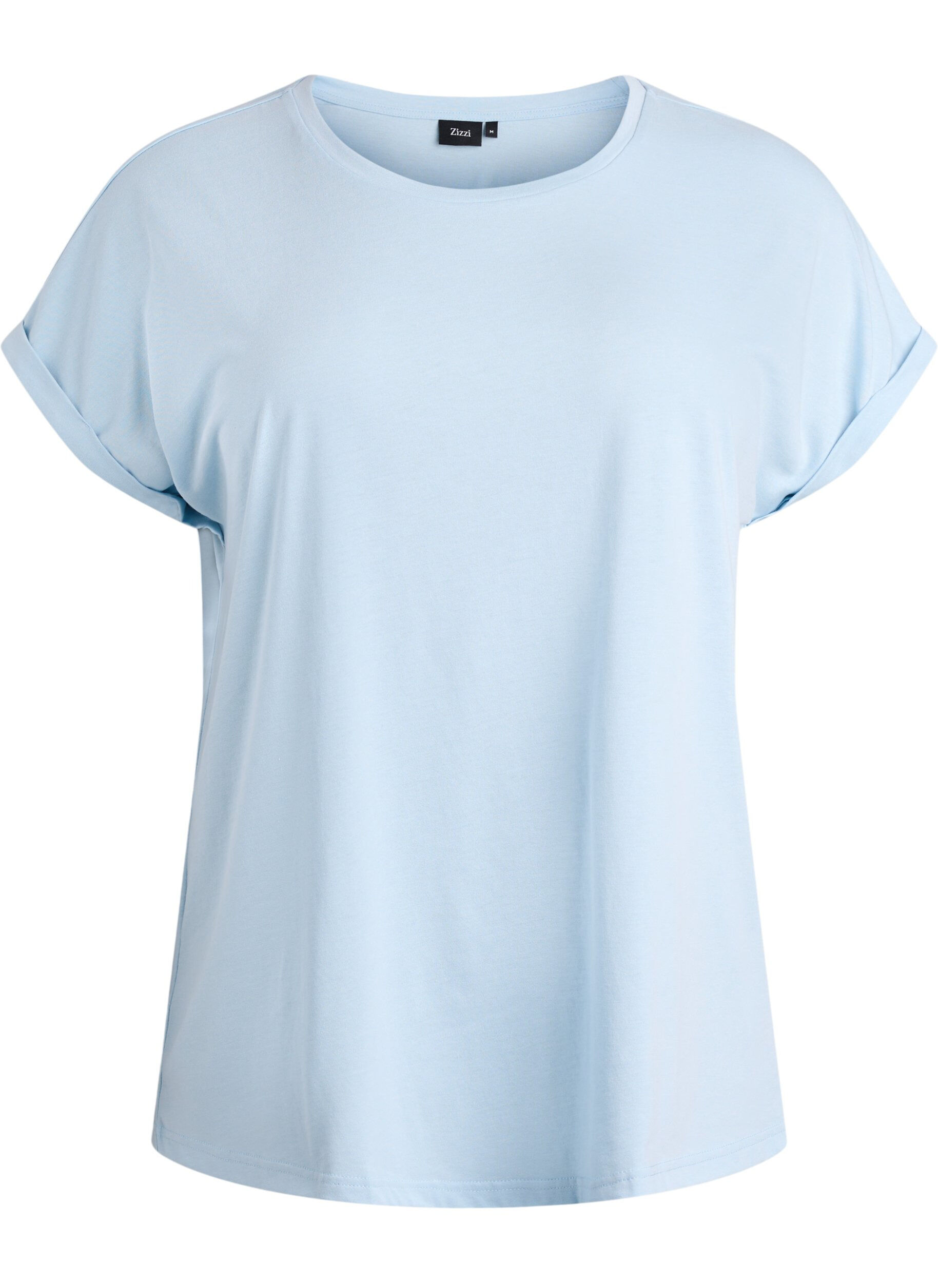 ZizzifashionShort-sleeved cotton blend t-shirt, Light Blue, Packshot image number 0