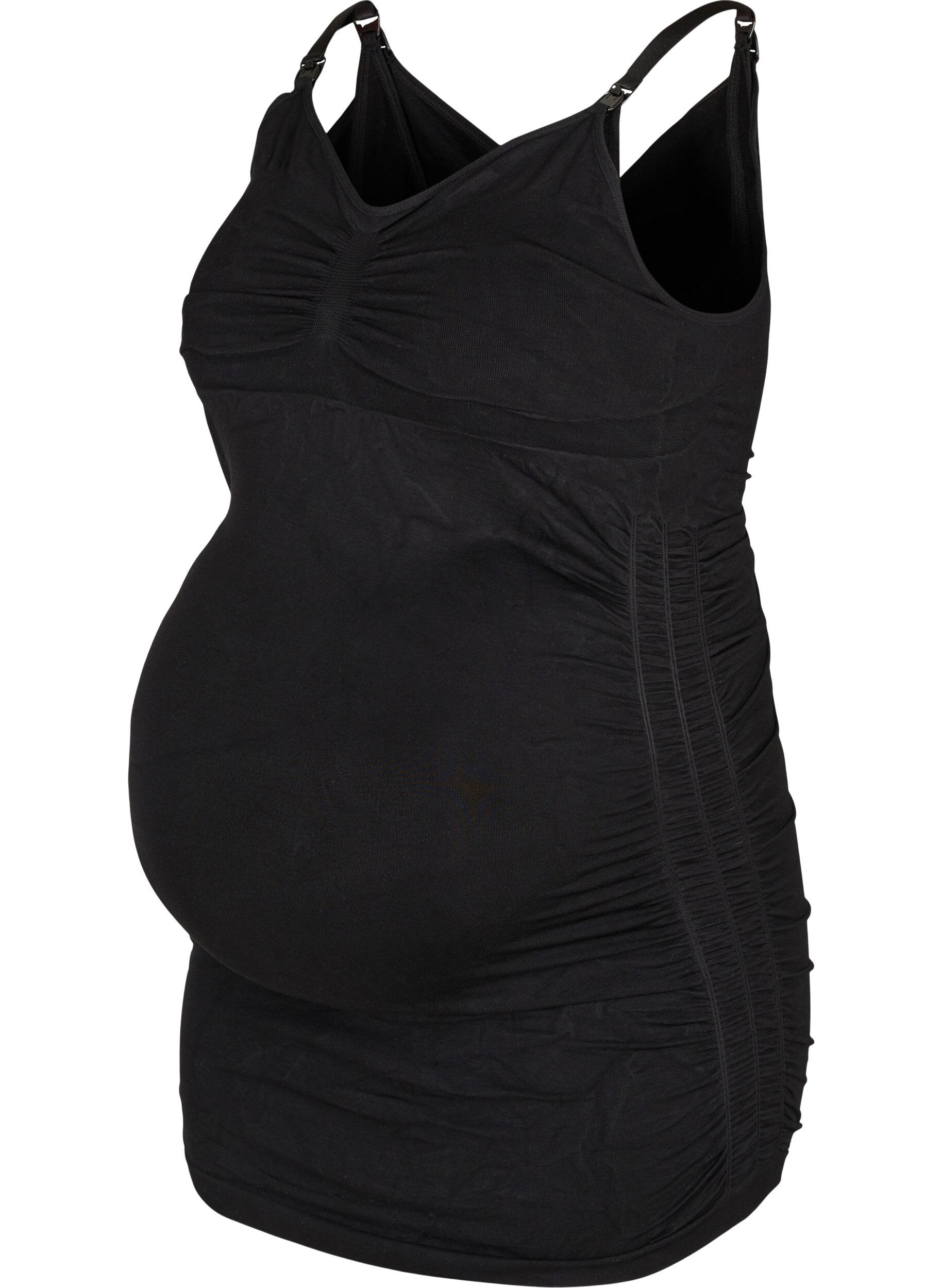 Zizzifashion Seamless maternity top with breastfeeding function, Black, Packshot image number 0