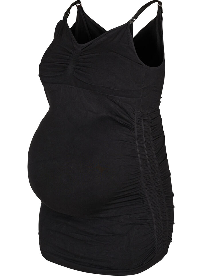 Seamless maternity top with breastfeeding function, Black, Packshot image number 0