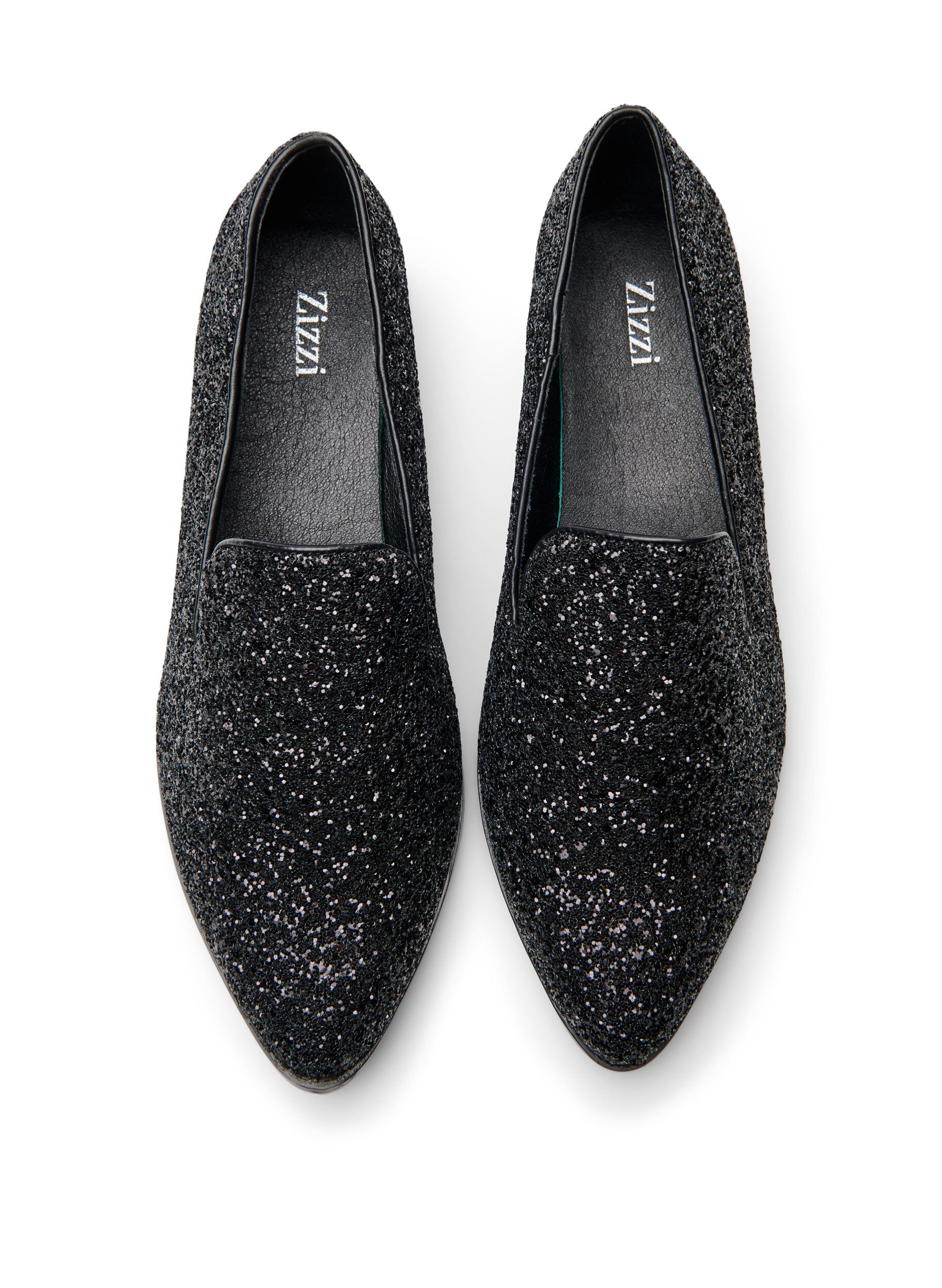 Zizzifashion Wide fit - Loafers with glitter, Black, Packshot image number 2