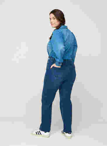 Jeans with an extra high waist, Blue denim, Model image number 1