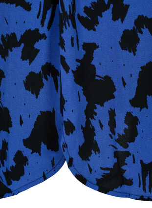 Printed dress with drawstring at the waist, Black Blue AOP, Packshot image number 3