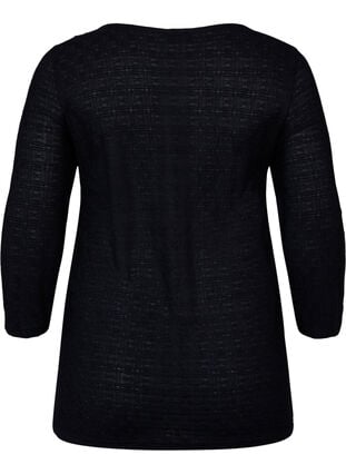 Tight-fitting blouse with ruffled detail, Black, Packshot image number 1