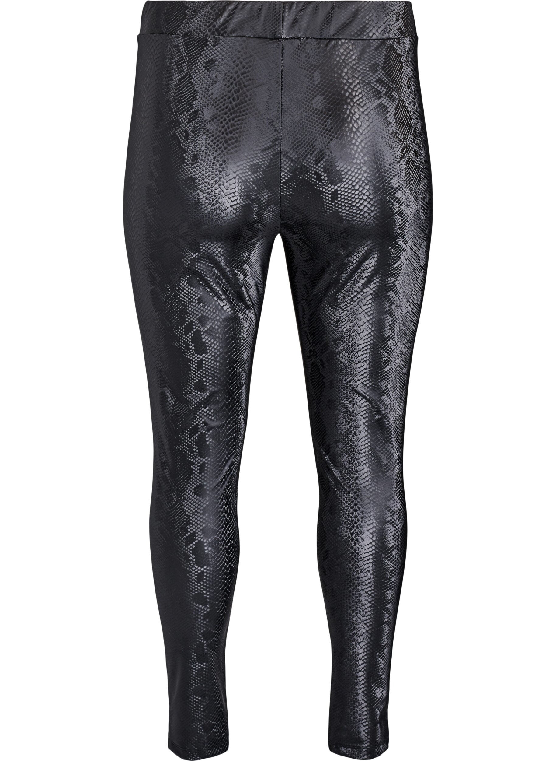Zizzifashion Leggings in faux leather with animal pattern, Black, Packshot image number 1