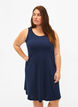 Sleeveless cotton dress with a-shape, Navy Blazer solid, Model image number 0