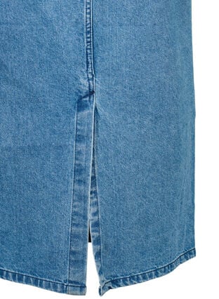 Midi-length denim skirt with back slit, Denim Blue, Packshot image number 3