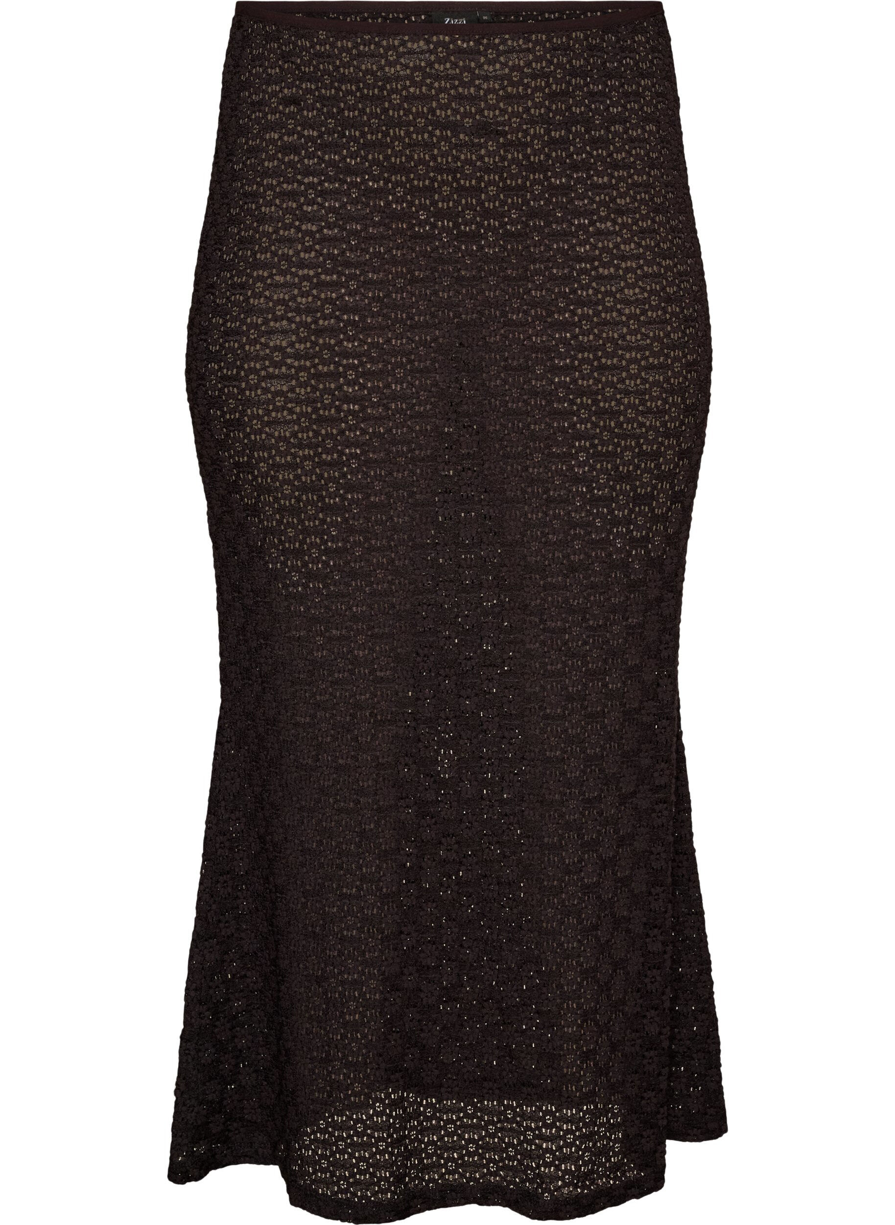 ZizzifashionMaxi skirt with eyelet pattern, Black, Packshot image number 0