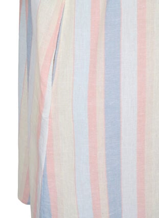Cotton blend short dress with linen, Multi Color Stripe, Packshot image number 3