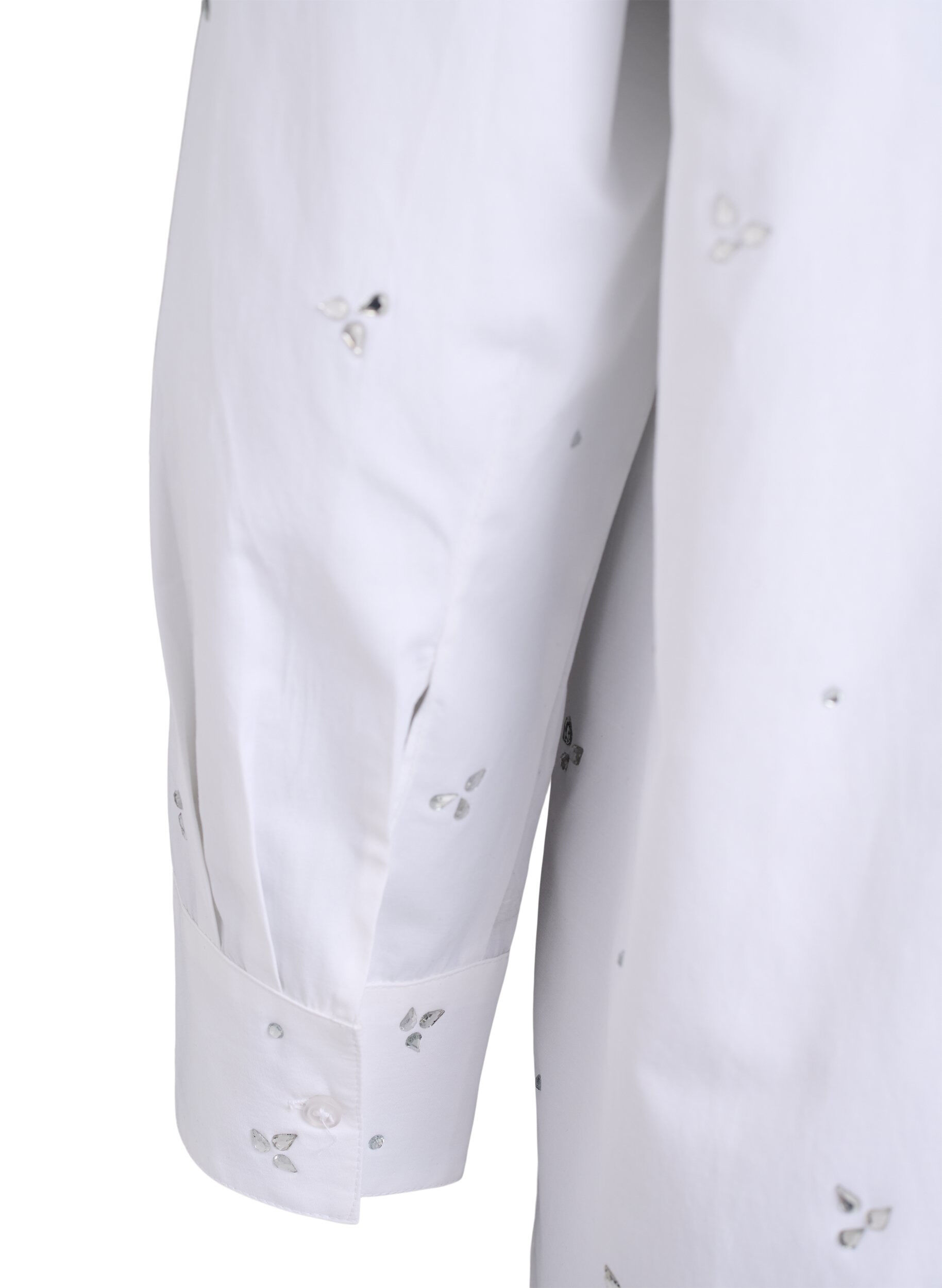 Zizzifashion Shirt with rhinestones, White, Packshot image number 4