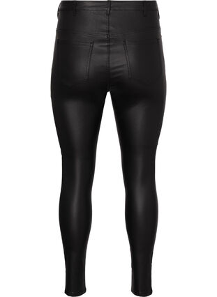 Coated Amy jeans with zipper detail, Black, Packshot image number 1