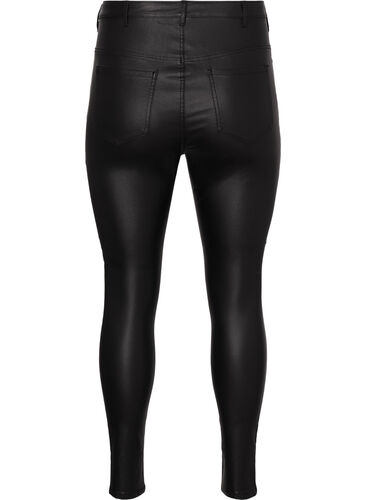 Coated Amy jeans with zipper detail, Black, Packshot image number 1