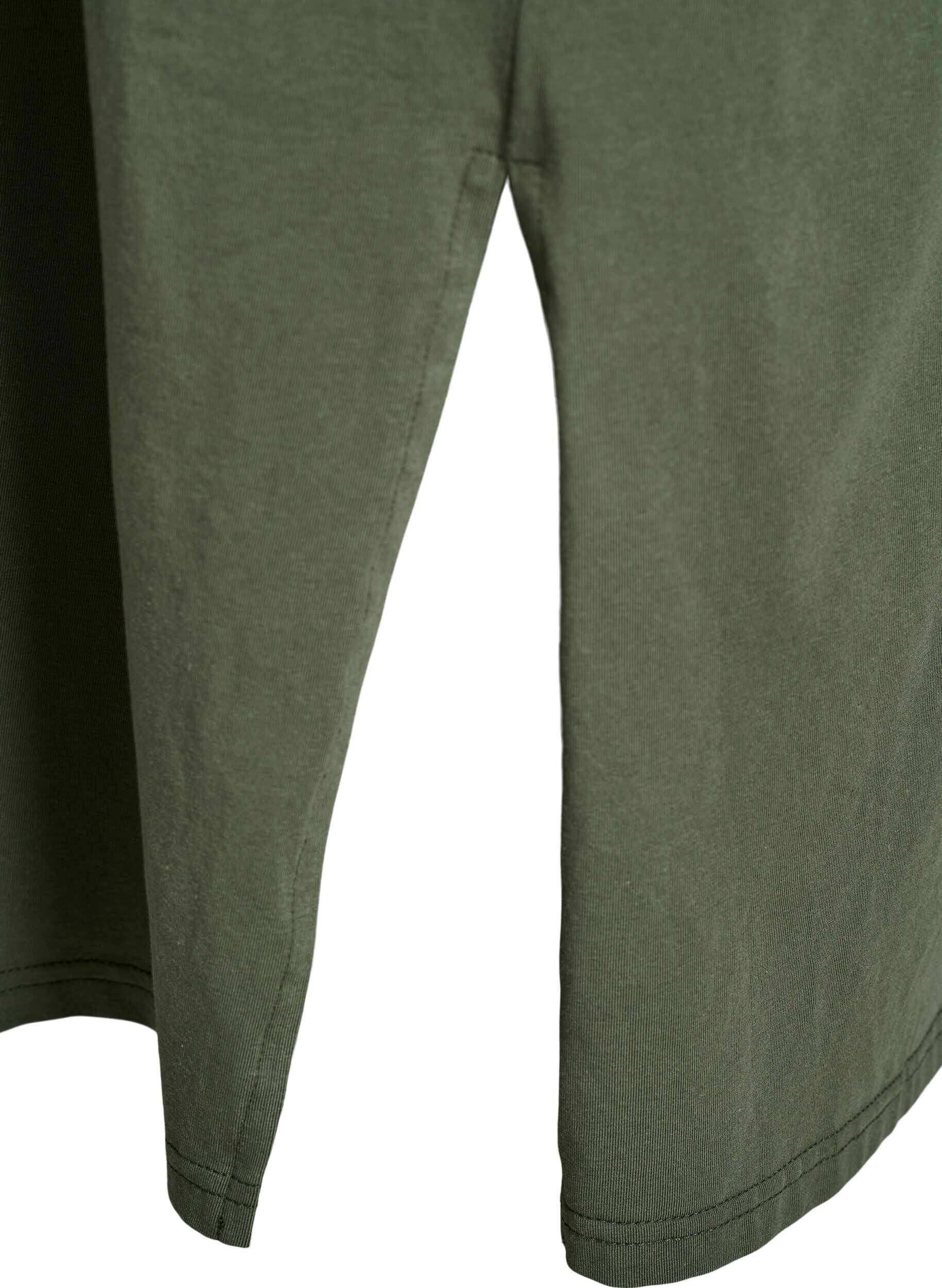 ZizzifashionMidi T-shirt dress with a V-neck, Green, Packshot image number 3