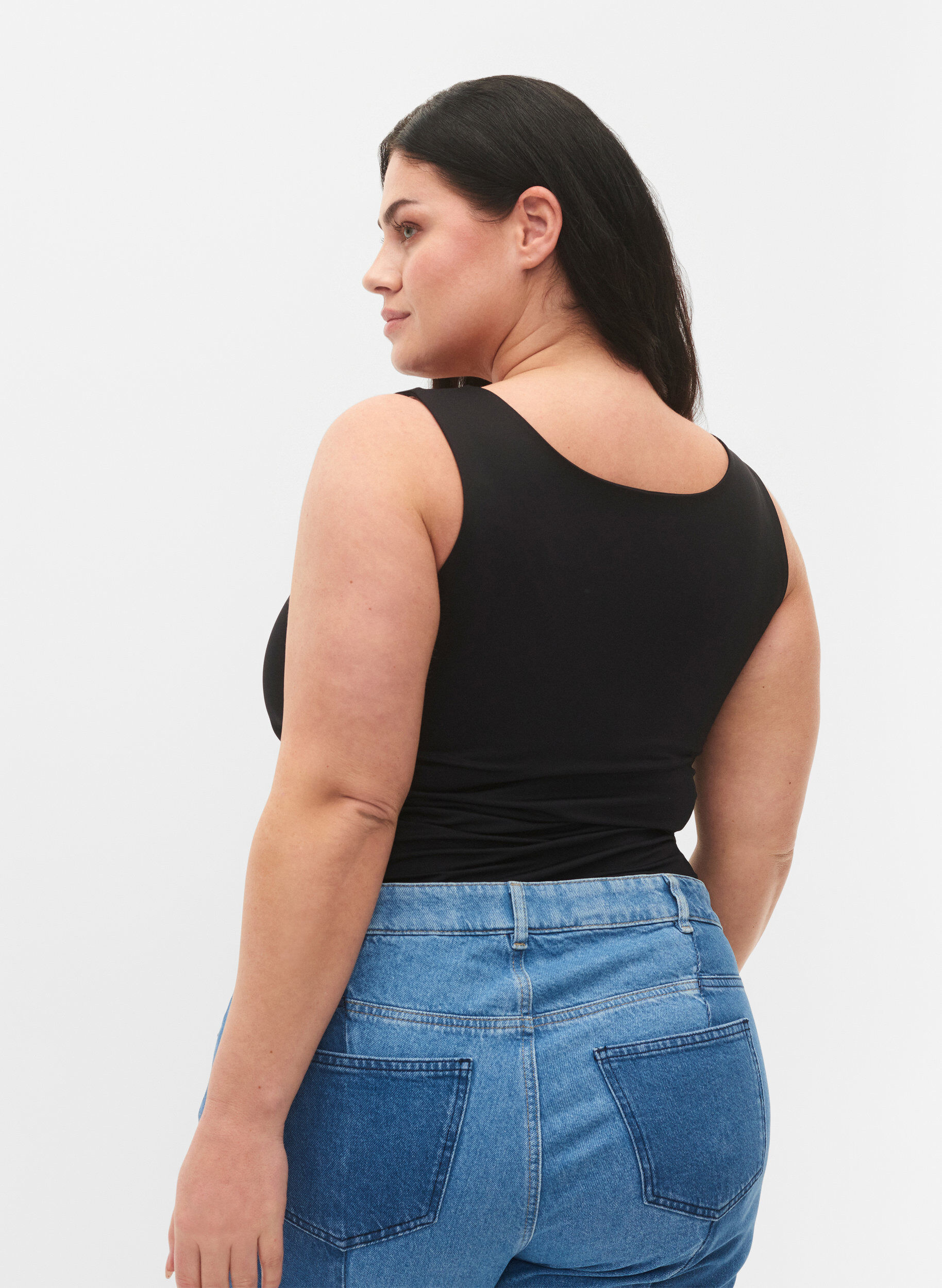 Zizzifashion Stretchy reversible top, Black, Model image number 1