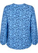 Long-sleeved blouse with pattern and buttons, Light Blue, Packshot image number 1