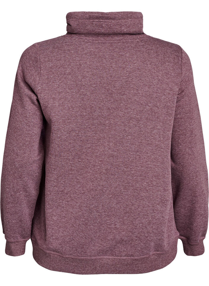 Sweatshirt with high collar and pockets, Red, Packshot image number 1