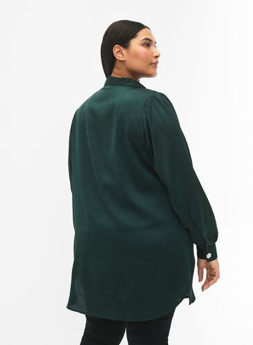 Long shirt with pearl buttons, Scarab, Model image number 1