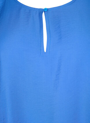 Short sleeve blouse in viscose, Monaco Blue, Packshot image number 2