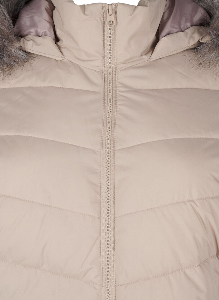 Short puffer jacket with hood, Beige, Packshot image number 2