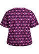Cotton blouse with print and short sleeves, Pink, Packshot image number 1