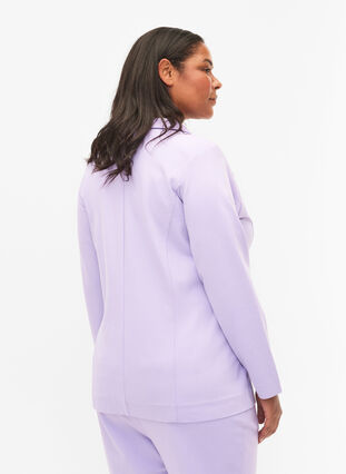 Simple blazer with button, Purple Rose, Model image number 1