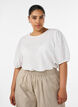Structured blouse with short sleeves, White, Model image number 0
