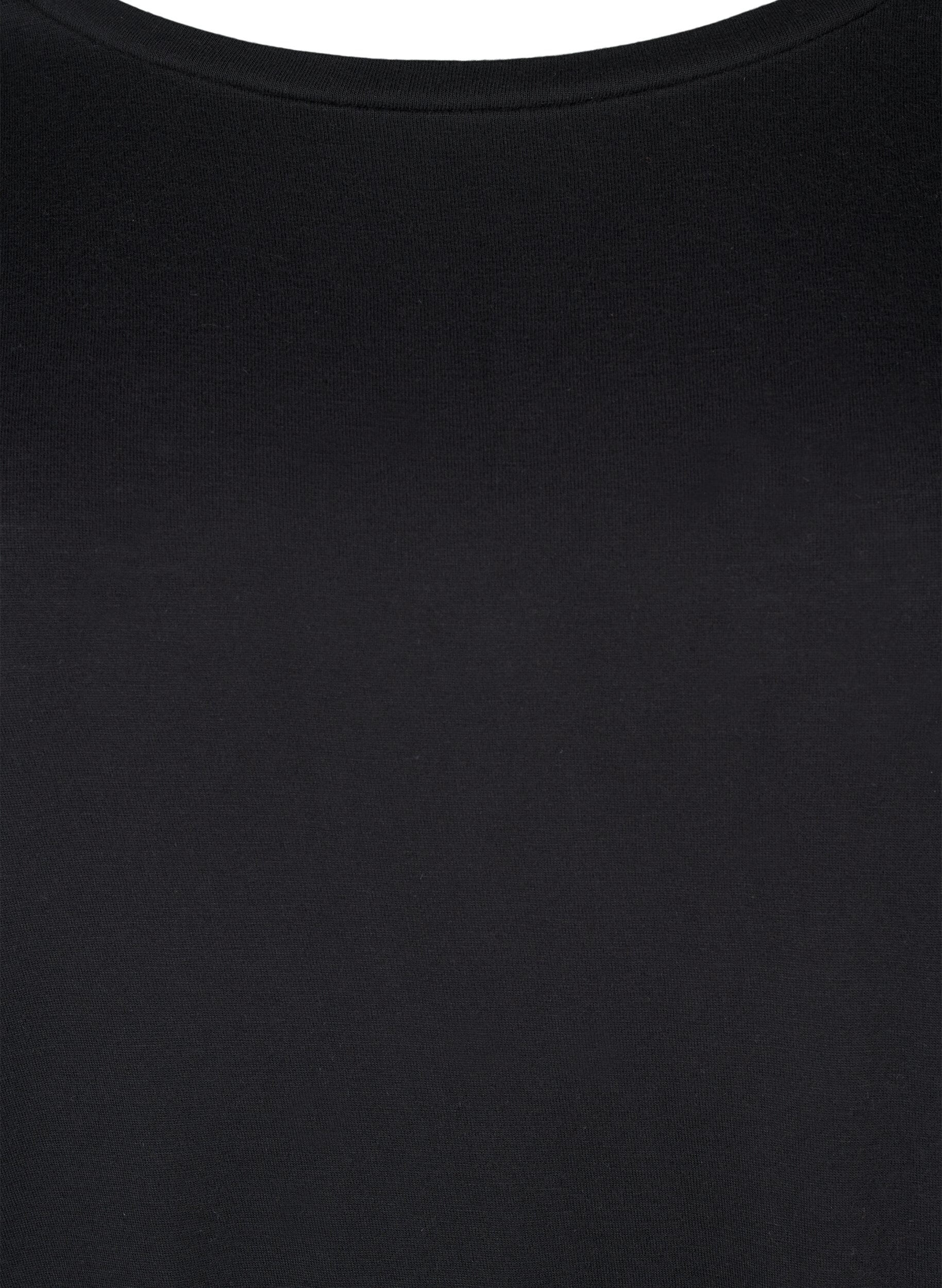 ZizzifashionLong-sleeved blouse in wool and viscose, Black, Packshot image number 2