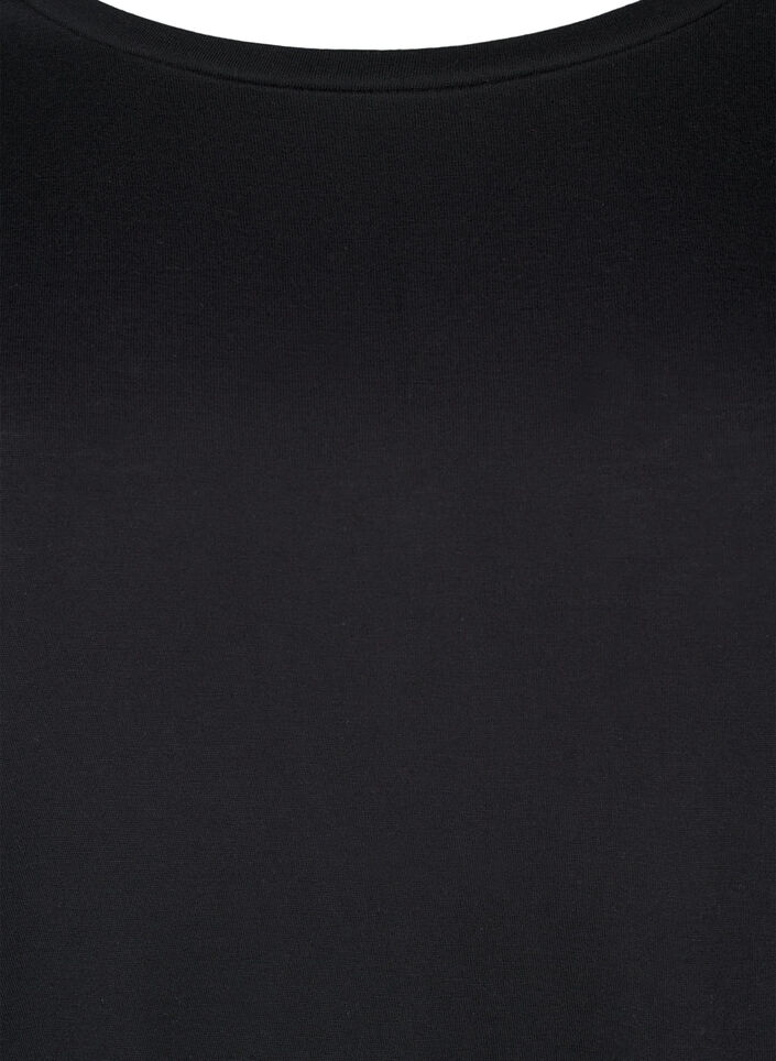 Long-sleeved blouse in wool and viscose, Black, Packshot image number 2