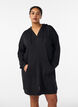 Short hoodie dress with a kangaroo pocket, Black, Model image number 0