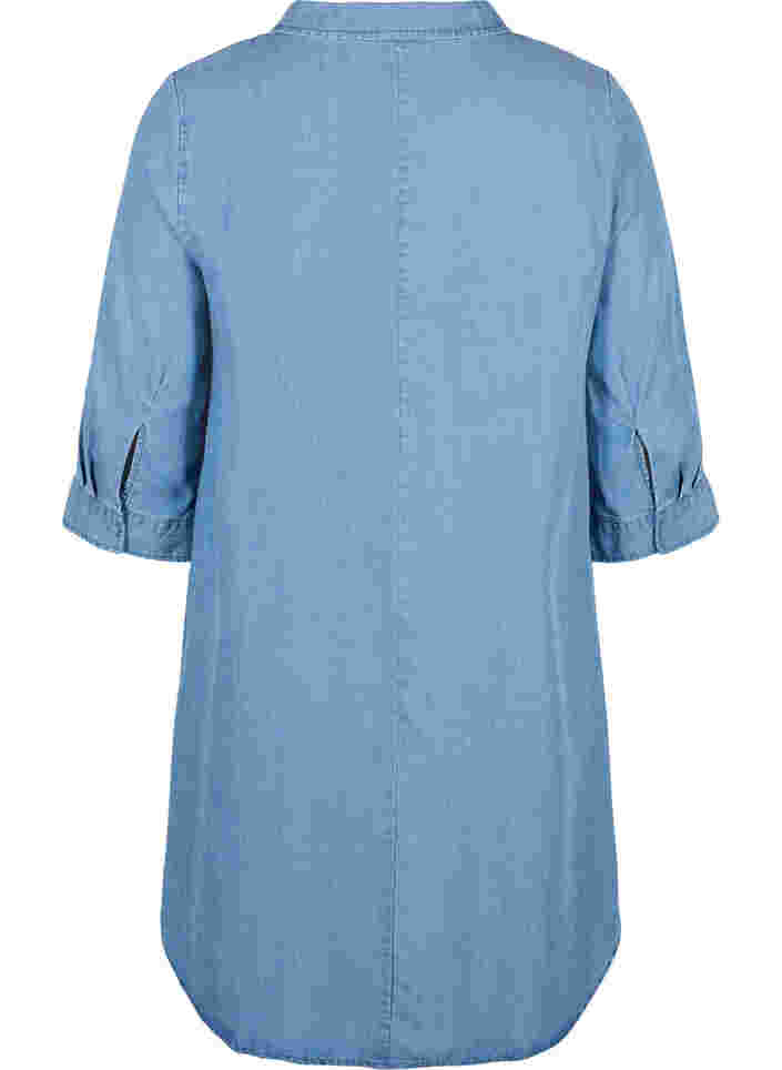 Tunic with 3/4 sleeves, Blue denim, Packshot image number 1