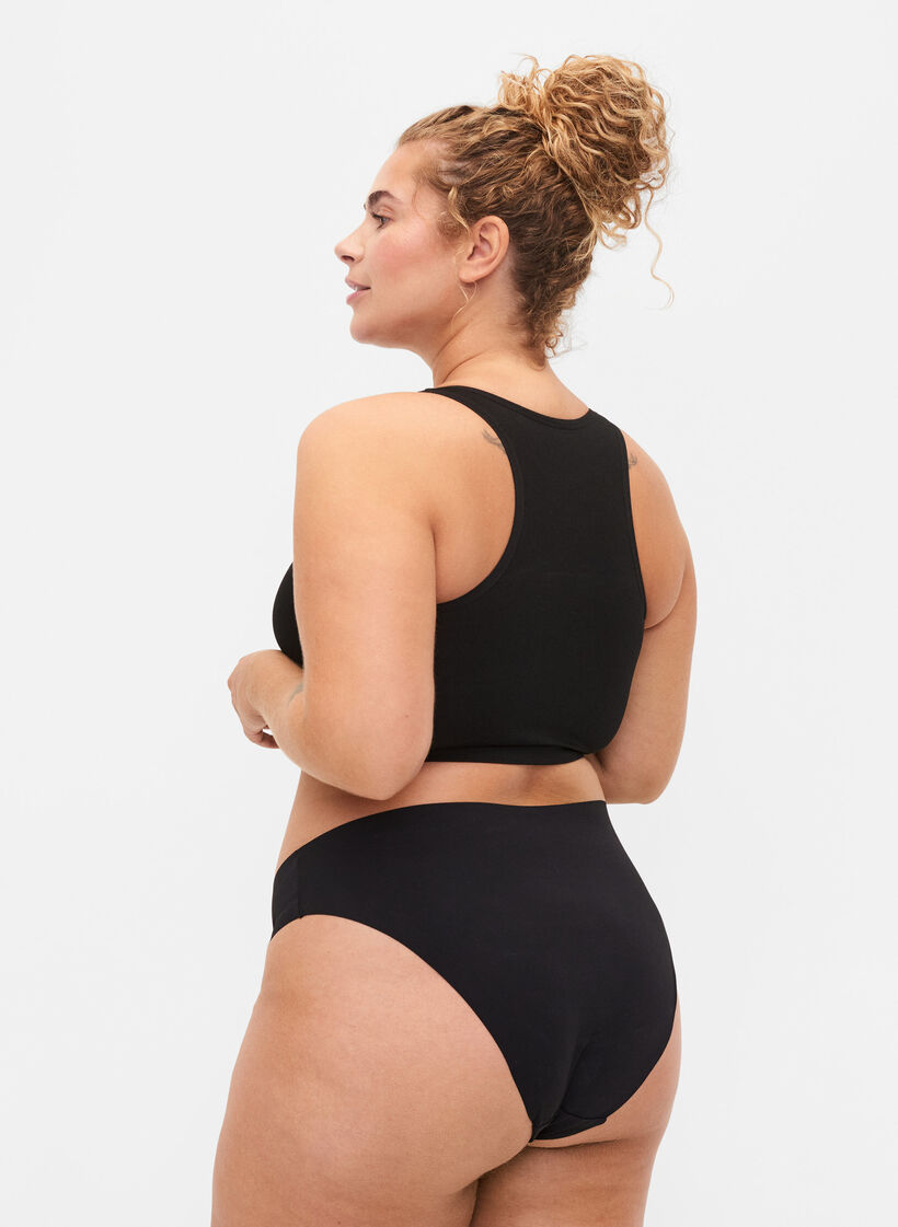 2-pack seamless knickers, Black, Model image number 1