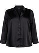 Satin nightshirt, Black, Packshot image number 0