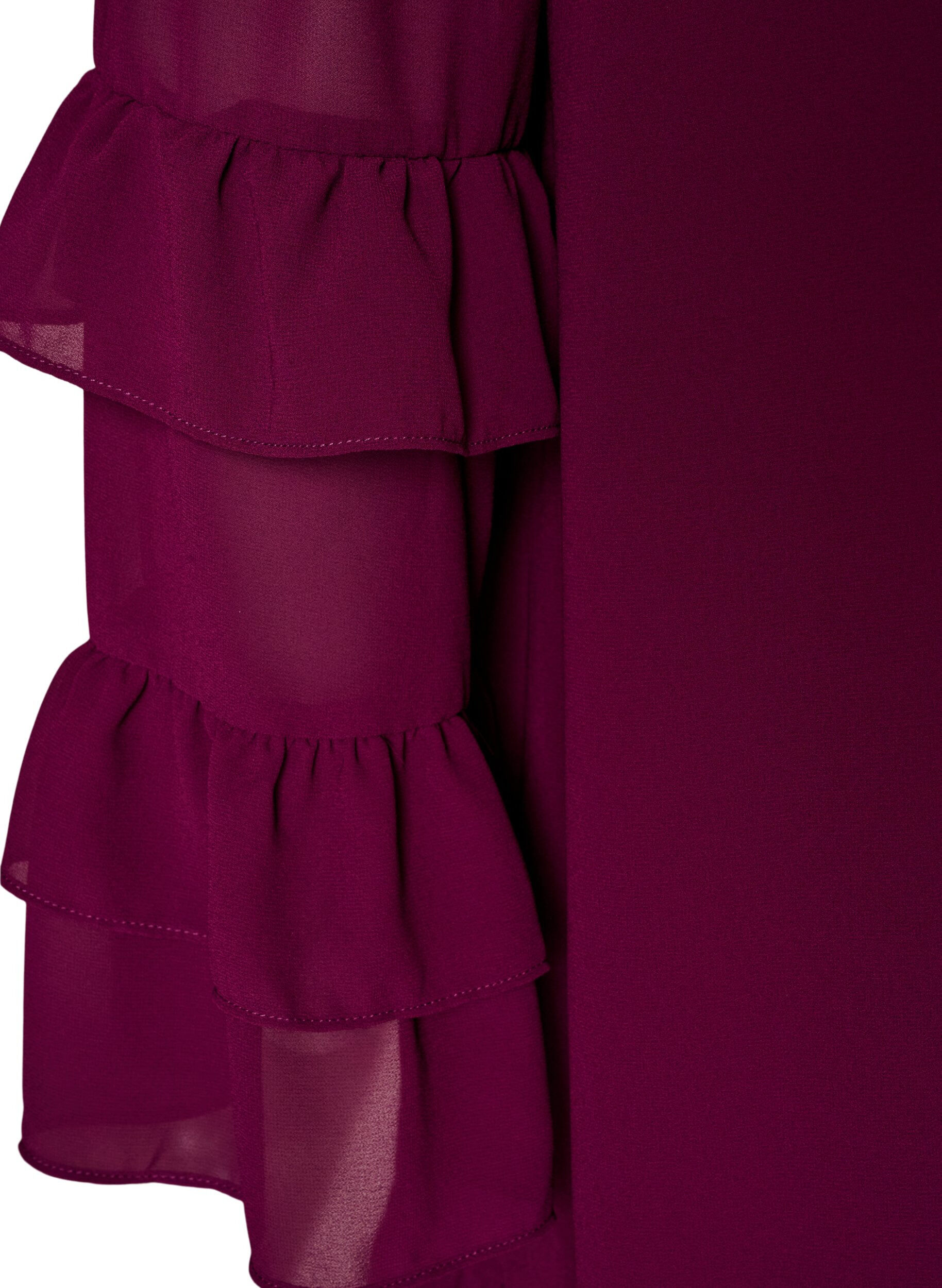 ZizzifashionShort dress with sheer ruffle sleeves, Purple, Packshot image number 3