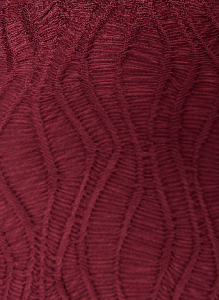Midi dress with a wavy texture and long sleeves, Red, Packshot image number 2