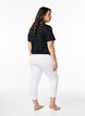 Basic 3/4-length viscose leggings, White, Model image number 2