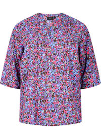 Blouse with 3/4 sleeves and print