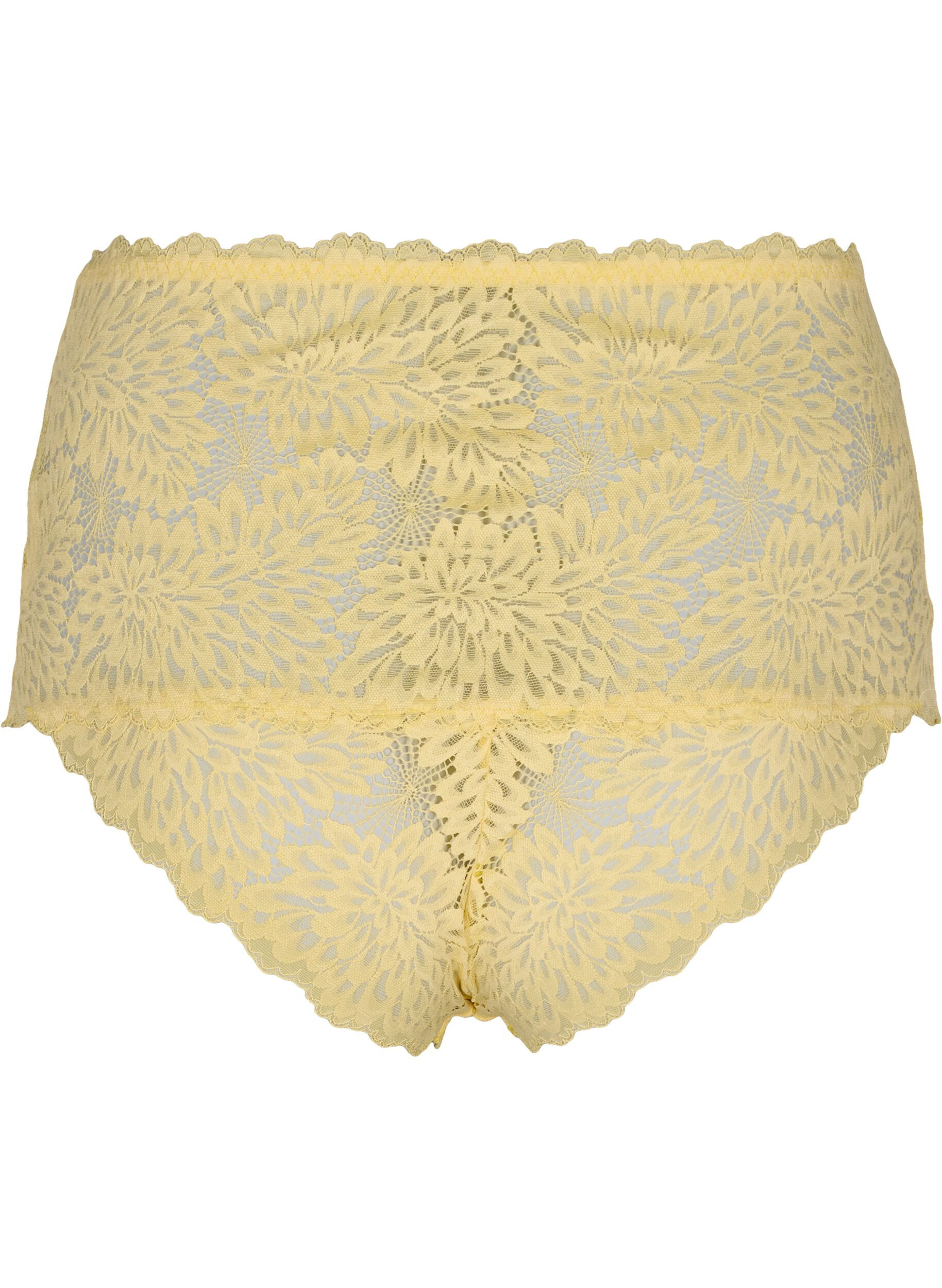 Zizzifashion Lace hipster brief with high waist, Pale Banana ASS, Packshot image number 1