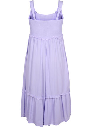 Viscose midi dress with smock, Lavender, Packshot image number 1