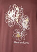 Cotton T-shirt with front print and V-neck, Red, Packshot image number 2