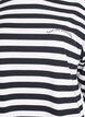 Striped blouse with 3/4 sleeves and button detail, Black, Packshot image number 2
