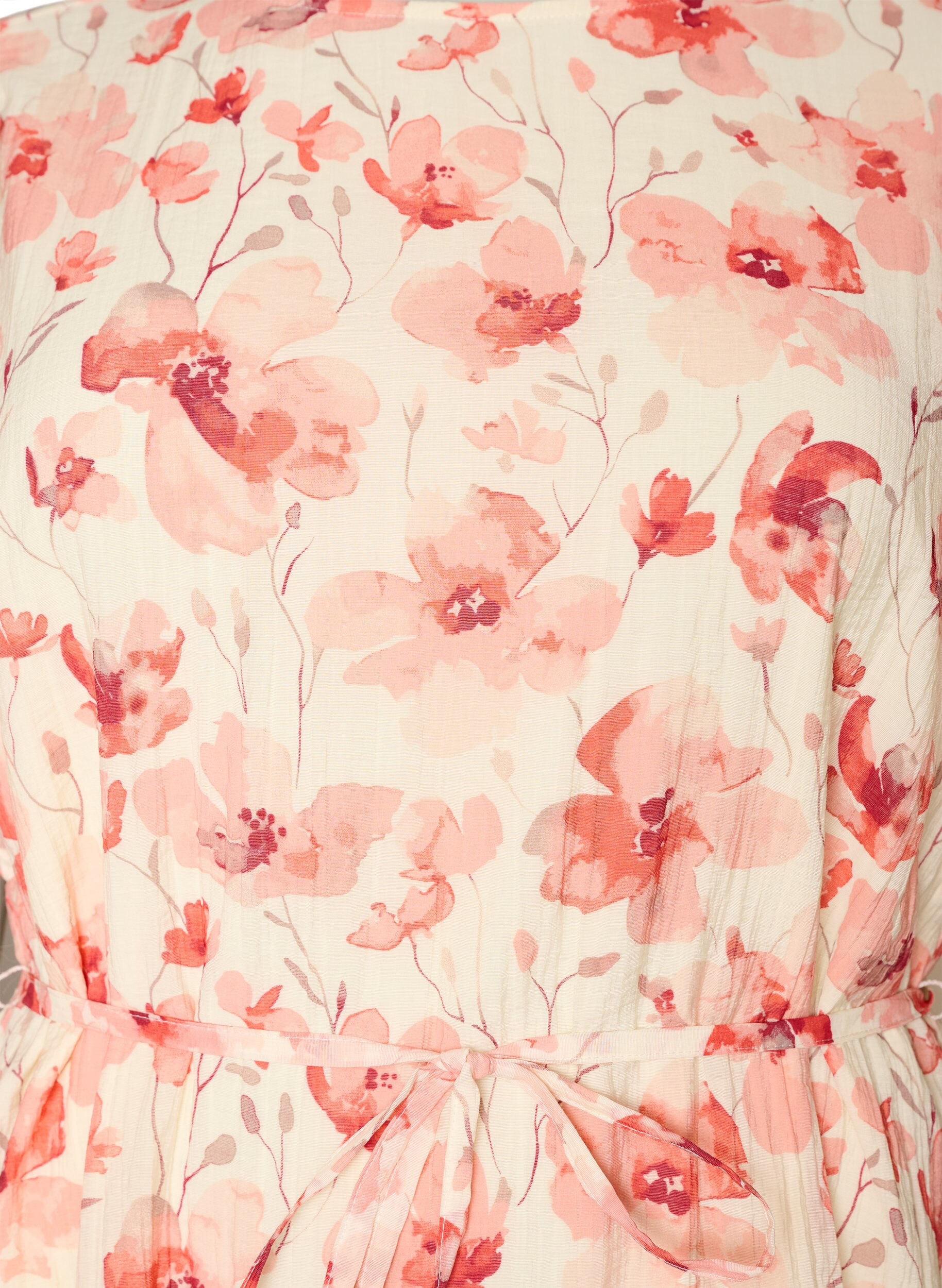 ZizzifashionAnkle-length dress with flutter sleeves and a tie-waist, Rose, Packshot image number 2