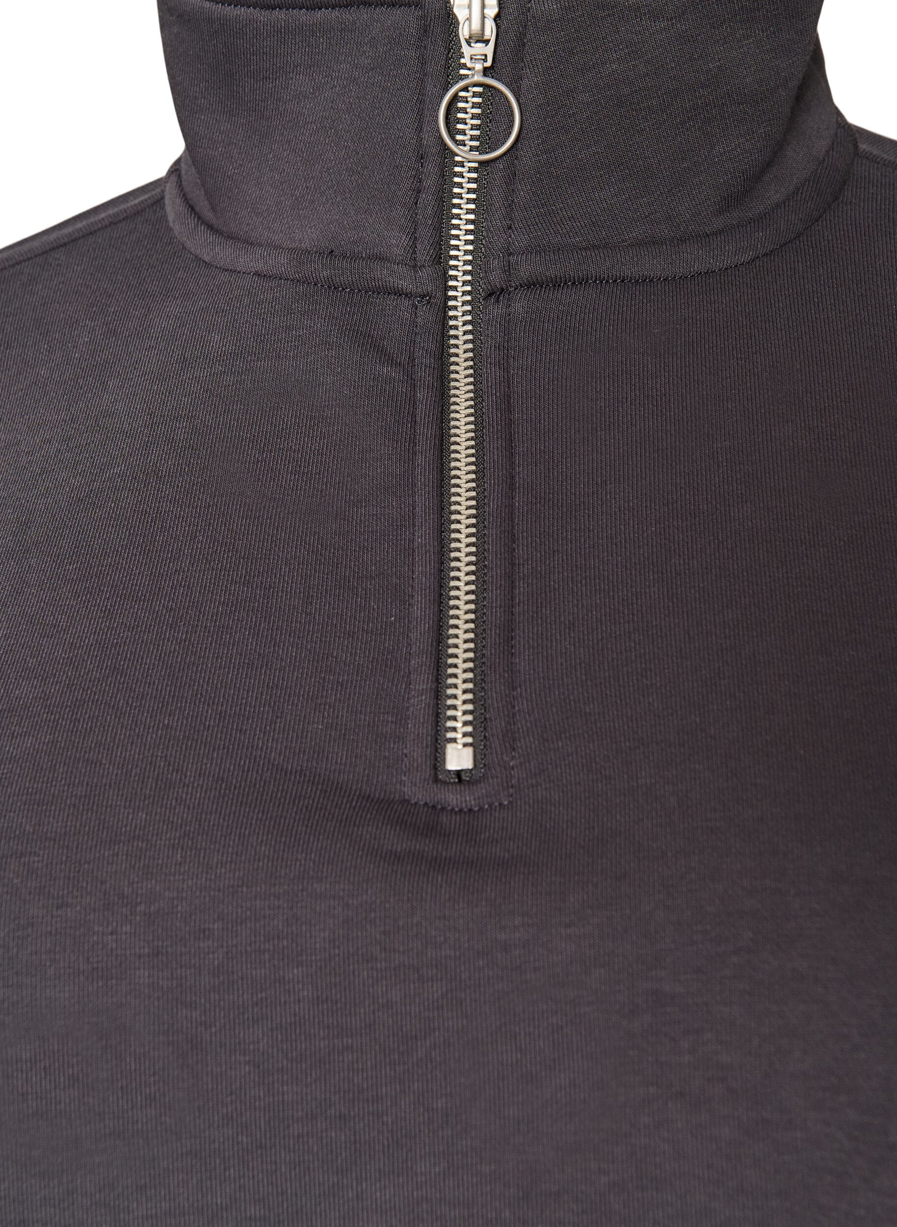 ZizzifashionSweatshirt with teddy sleeves and a high neck, Dark Grey, Packshot image number 2