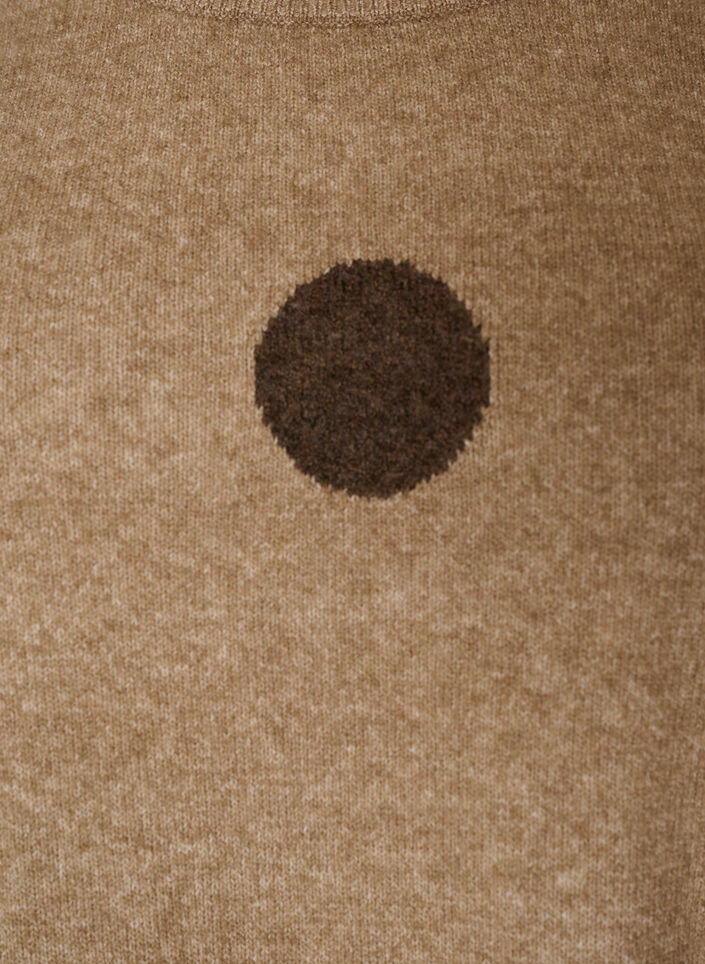 Knitted blouse with a dotted pattern, Brown, Packshot image number 2