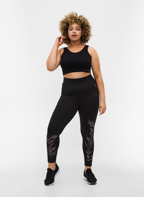 Cropped sports leggings with print details