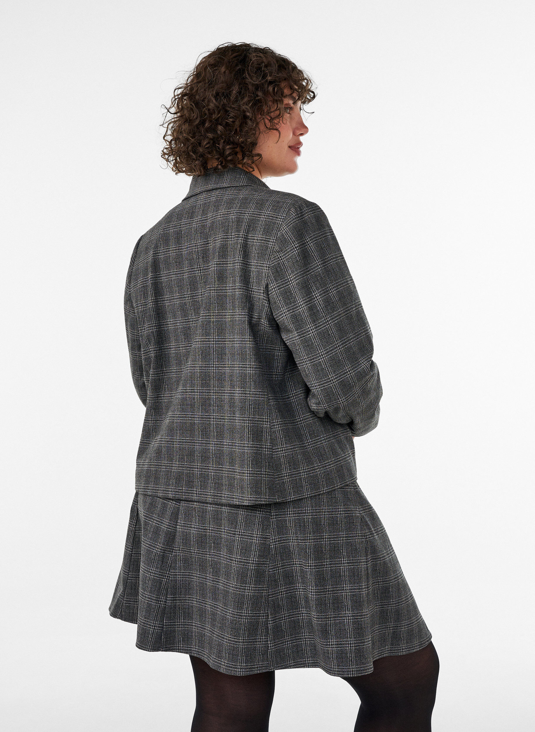 ZizzifashionShort A-line skirt, Dark Grey, Model image number 2