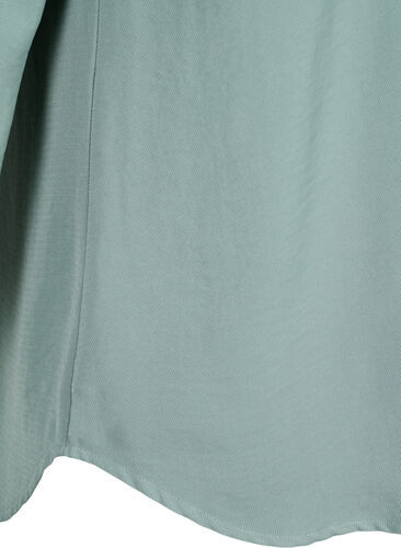 Blouse with smock and v-neckline, Chinois Green, Packshot image number 4