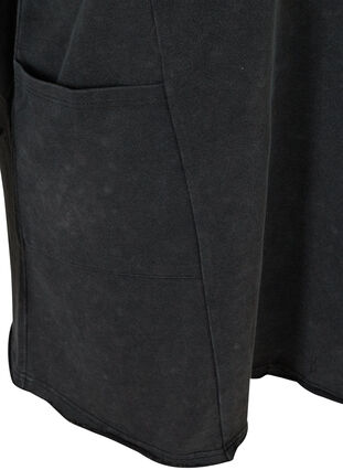 Cotton sweater dress with acid wash and pockets, Black Acid Washed, Packshot image number 3