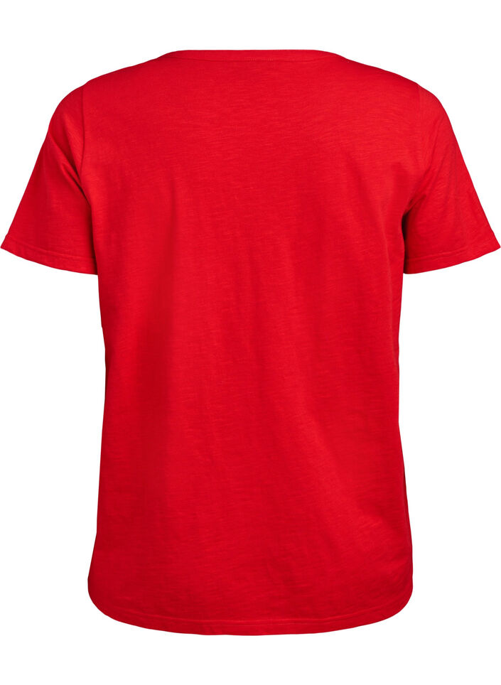 FLASH - T-shirt with button detail, Red, Packshot image number 1